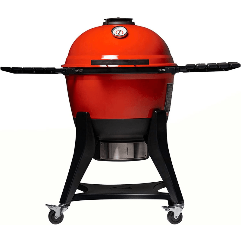 Kamado-Joe-KJ15040320-Kettle-Joe-22-inch-Charcoal-Grill-with-Hinged-Lid-Cart-and-Side-Shelves-Blaze-Red